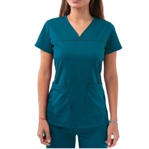 Adar Pro caribbean blue scrub top